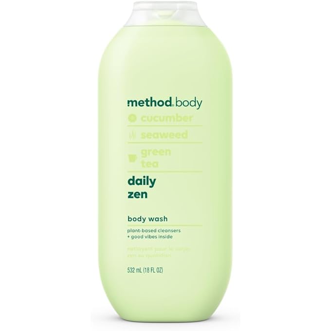 Method Body Wash, Daily Zen, Paraben and Phthalate Free, 18 oz (Pack of 1), Detoxifying